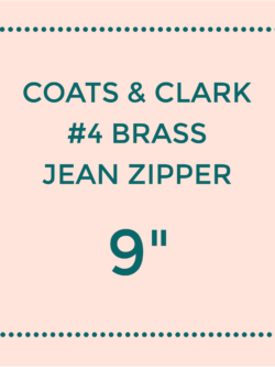 Coats & Clark #4 Brass Jean Zipper - 9"