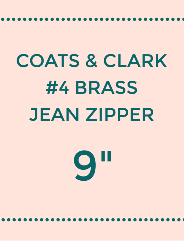 Coats & Clark #4 Brass Jean Zipper - 9"