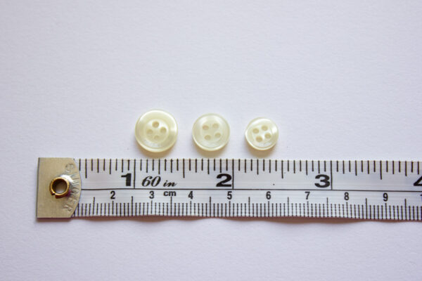 Shiny Plastic Shirt Buttons - Cream