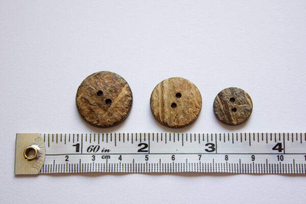 Textured Coconut Buttons - Natural Brown