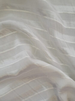 Designer Deadstock – Viscose Challis - Satin Stripe - White