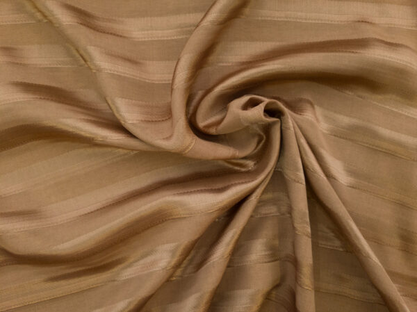 Designer Deadstock – Viscose Challis - Satin Stripe - Brown