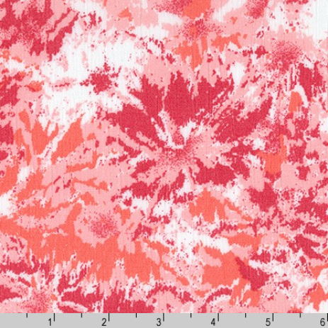 Sunset Studio - Rayon Crinkle - Abstract Floral - Orange ...