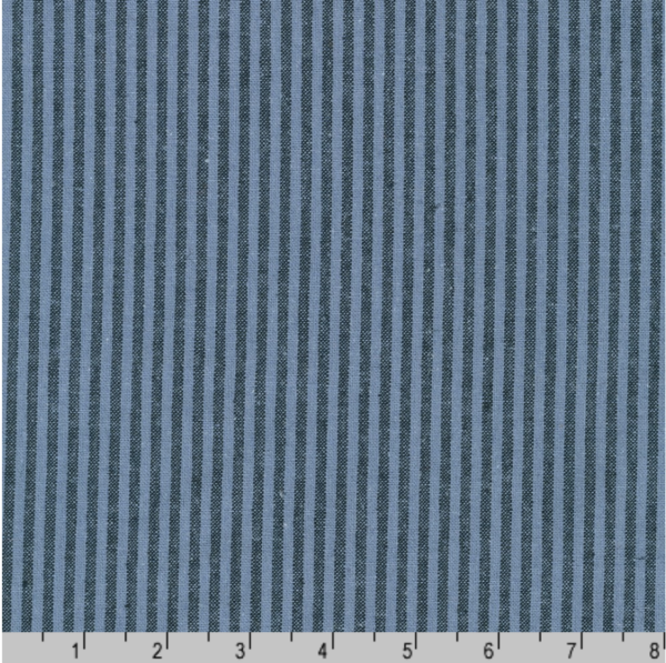 Essex - Linen/Cotton - Yarn Dyed Classic Wovens - Stripe - Denim