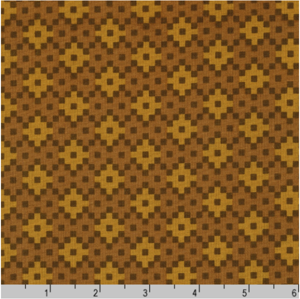 Quilting Cotton - Paintbox - Diamonds - Chestnut