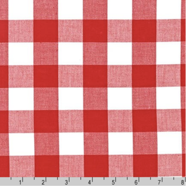 Carolina Cotton Gingham 1" - Red