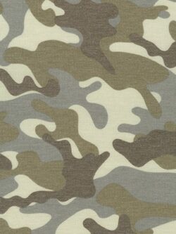 Sunset Studio - Rayon/Polyester French Terry - Camo Print - Taupe