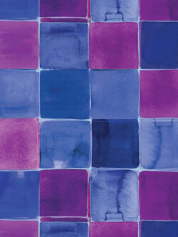 Quilting Cotton - Prismatics - Watercolor Squares - Indigo/Multi