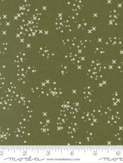 Quilting Cotton - Dawn on the Prairie - Stitch Confetti Dots - Moss Shadow