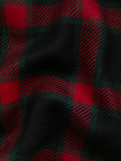 British Designer Deadstock - Wool Tweed Check - Black/Red/Green