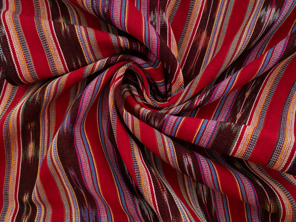 Guatemalan Handwoven Cotton Jaspe - Varied Stripe - Red - Stonemountain ...