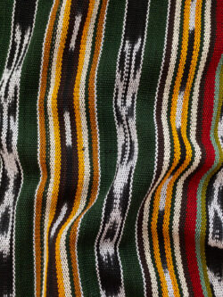 Guatemalan Handwoven Cotton Jaspe - Varied Stripe - Green/Gold