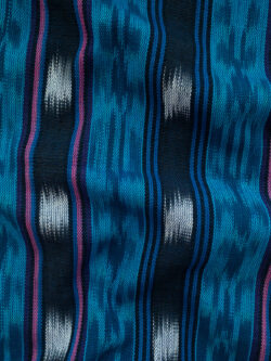 Guatemalan Handwoven Cotton Jaspe - Dashed Stripe - Electric Blue