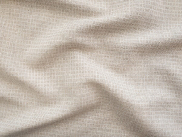 Linen/Cotton Jacquard - Small Grid - Oatmeal