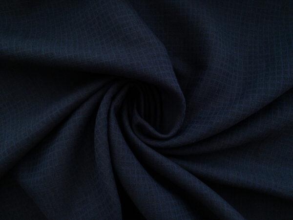 Linen/Cotton Jacquard - Small Grid - Indigo