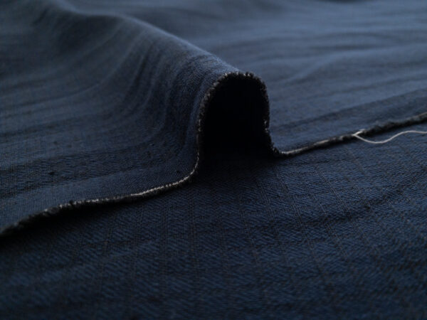 Linen/Cotton Jacquard - Small Grid - Indigo