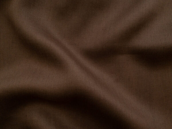 British Designer Deadstock - Solid Linen - Chocolate