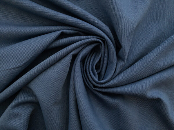 British Designer Deadstock – Cotton Twill Shirting - Classic Blue