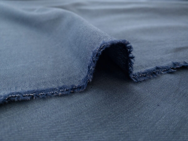British Designer Deadstock – Cotton Twill Shirting - Classic Blue