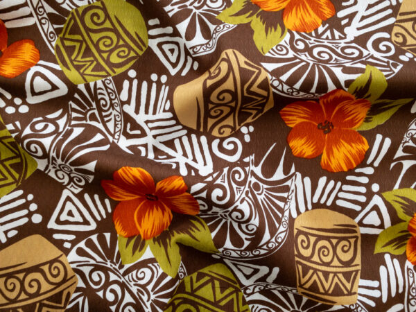 European Designer Deadstock - Printed Cotton Dobby - Hawaiian Floral