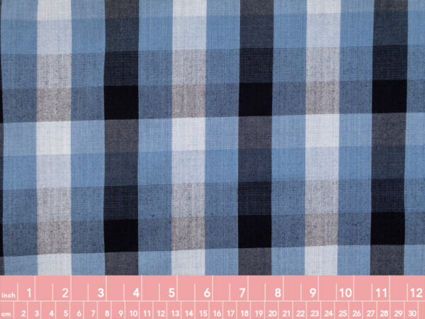 Lady McElroy 100% Cotton Chambray Check - Denim