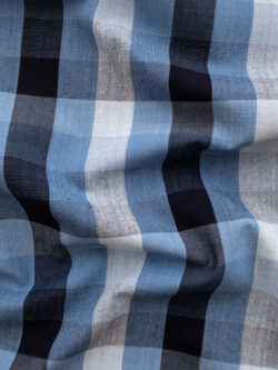 Lady McElroy 100% Cotton Chambray Check - Denim