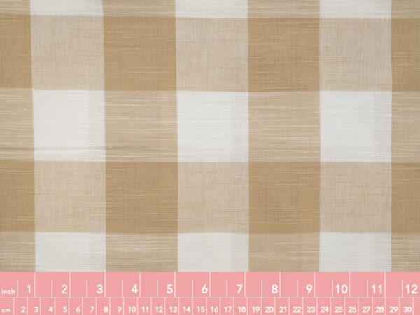 Yarn Dyed Cotton - 2" Gingham - White/Wheat