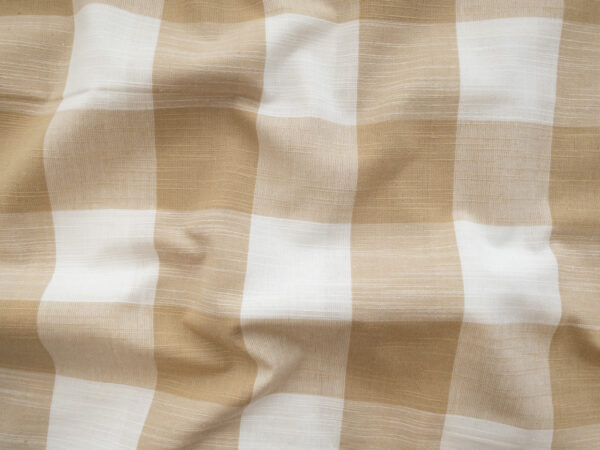 Yarn Dyed Cotton - 2" Gingham - White/Wheat