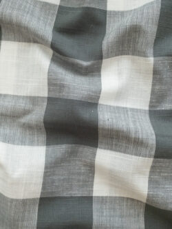 100% Cotton Yarn Dyed Fabric - Classic Checkerd Pattern, Charcoal