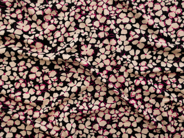 Lady McElroy - Viscose/Spandex Jersey - Petal Puzzle - Cerise