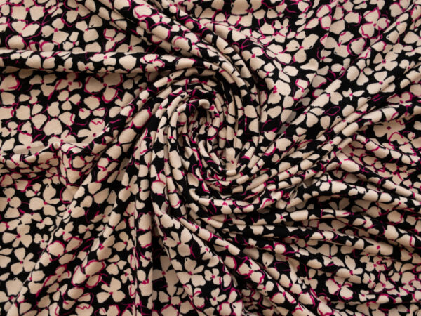 Lady McElroy - Viscose/Spandex Jersey - Petal Puzzle - Cerise