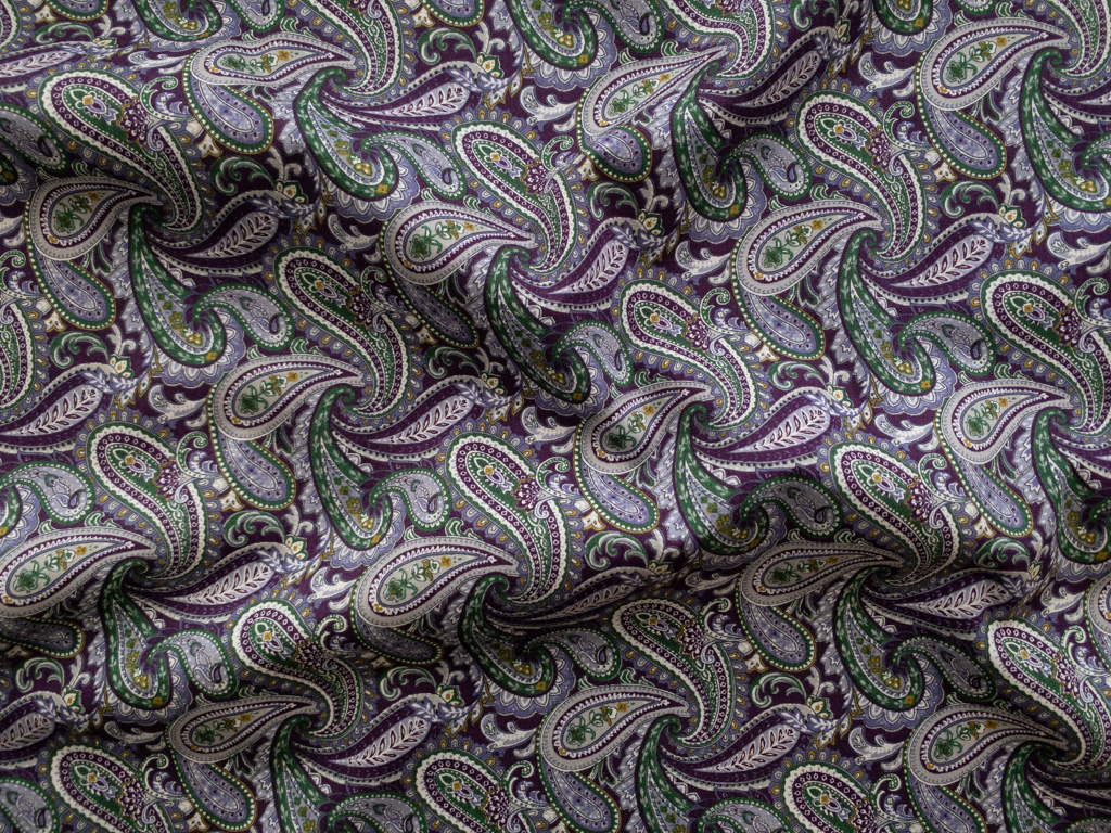 Sevenberry - Cotton Sheeting - Paisley - Purple - Stonemountain