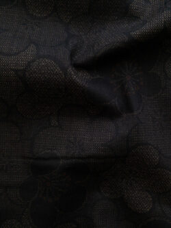 Japanese Cotton Dobby - Printed Stitched Floral - Black