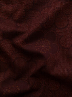Japanese Cotton Dobby - Printed Stitched Floral - Burgundy