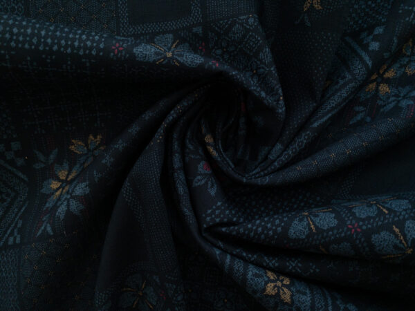 Japanese Cotton Dobby - Printed Patchwork - Indigo