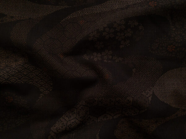 Japanese Cotton Dobby - Printed Swirl - Brown