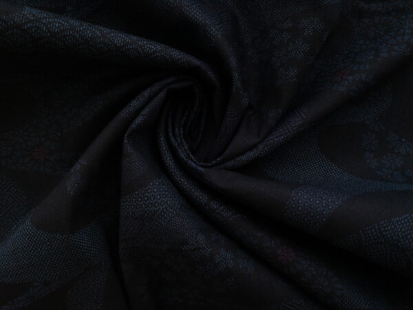 Japanese Cotton Dobby - Printed Swirl - Indigo