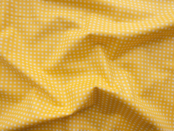 Japanese Cotton Sheeting - Mini Printed Check - Yellow