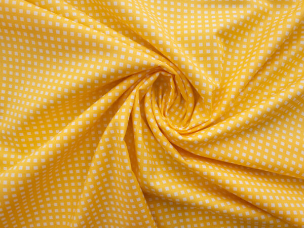 Japanese Cotton Sheeting - Mini Printed Check - Yellow