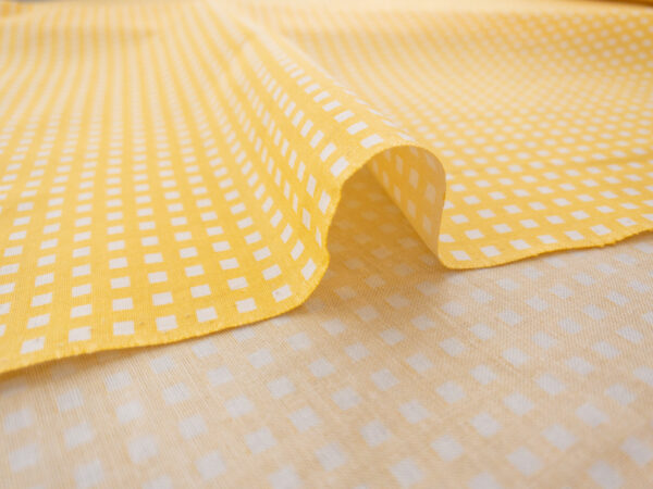 Japanese Cotton Sheeting - Mini Printed Check - Yellow