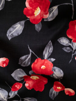 Japanese Cotton Dobby - Camellia - Black