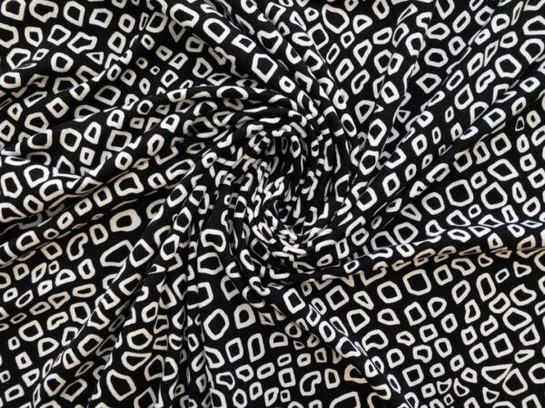 Carla Viscose/Spandex Jersey - Rough Diamonds - Black/White