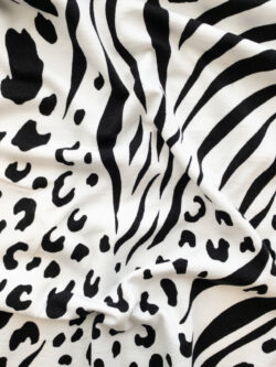 Carla Viscose/Spandex Jersey - Animal Print - Black/White