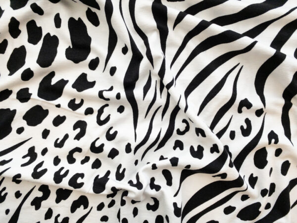 Carla Viscose/Spandex Jersey - Animal Print - Black/White