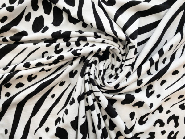 Carla Viscose/Spandex Jersey - Animal Print - Black/White