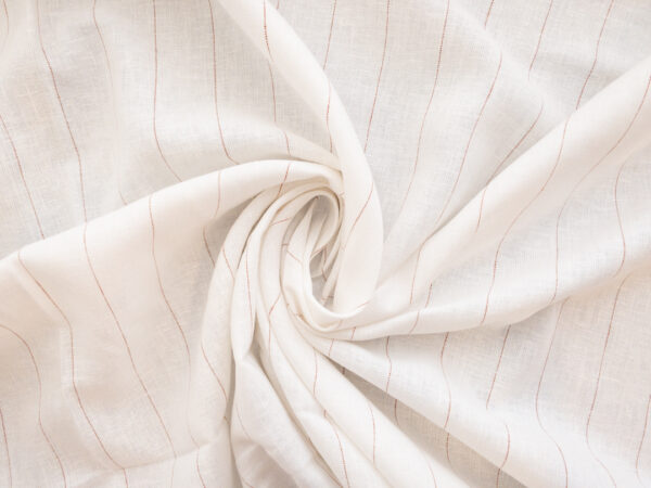 Yarn Dyed Linen/Viscose - Pinstripe - Off White