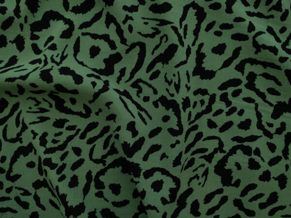 Viscose Voile Print - Leopard - Olive/Black