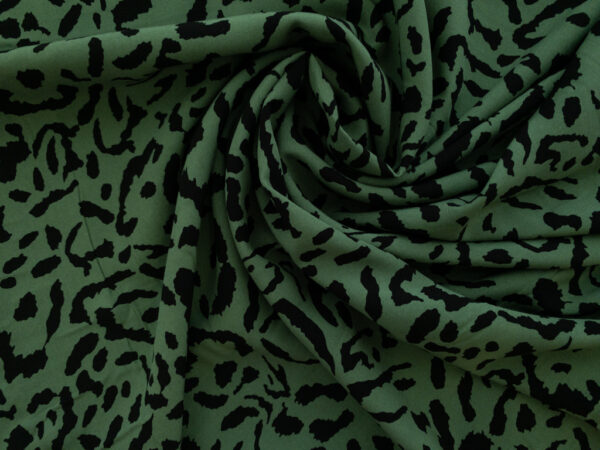 Viscose Voile Print - Leopard - Olive/Black