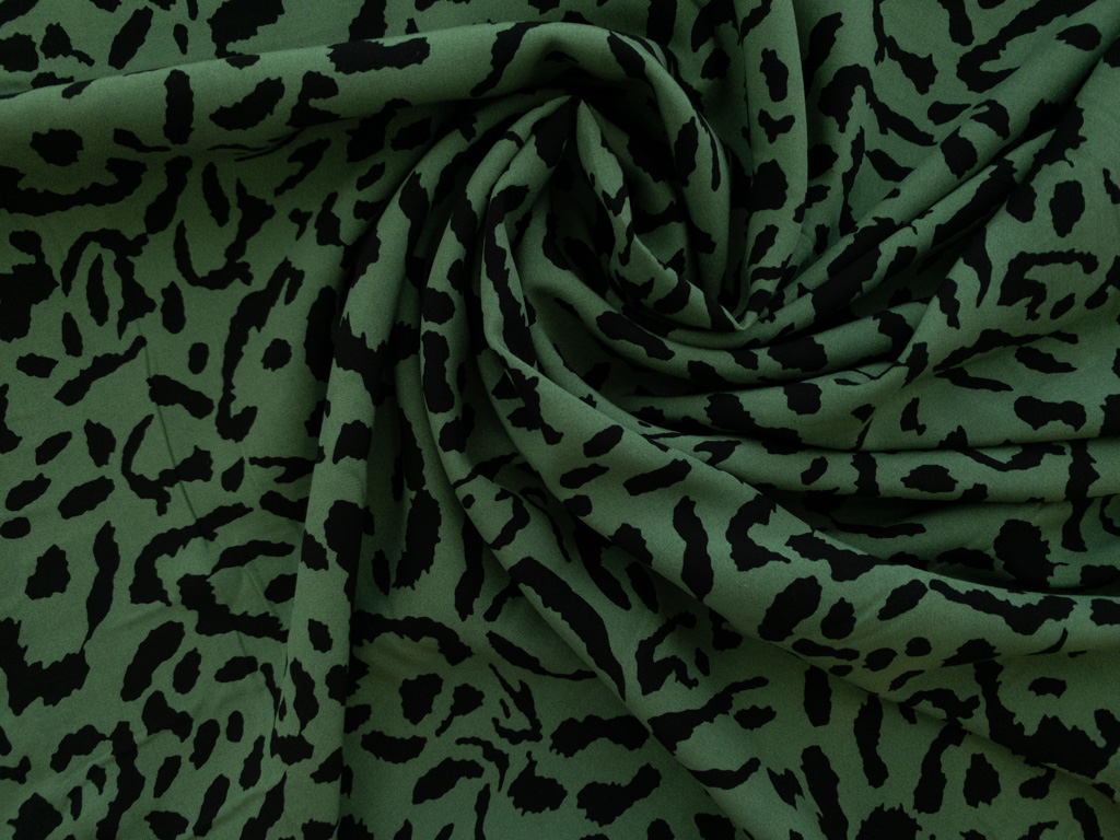 Black Leopard Animal Print Fabric