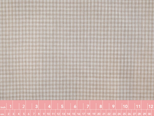 Yarn Dyed Linen - Small Gingham - Natural/Cream